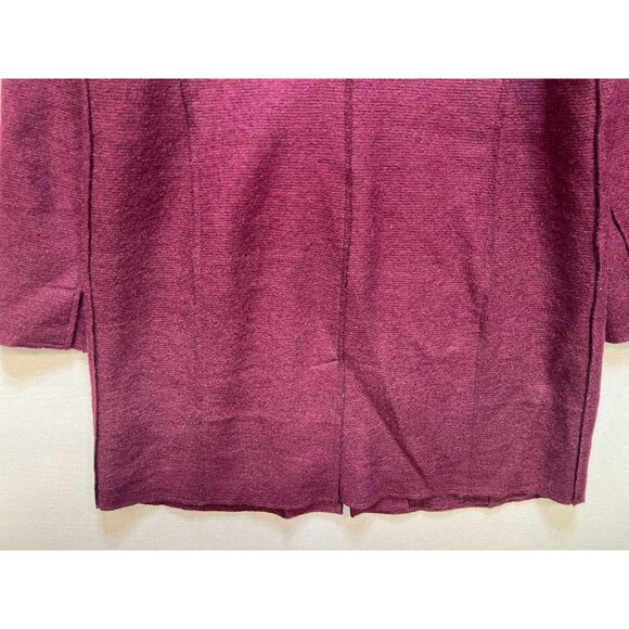 Chico's Women's Wool Blend Overcoat Long Sleeve Stretch Size 2 Burgundy Pockets - Picture 11 of 11